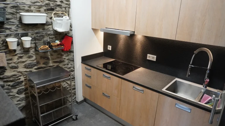 Cuina equipada amb placa d'inducció i aigüera