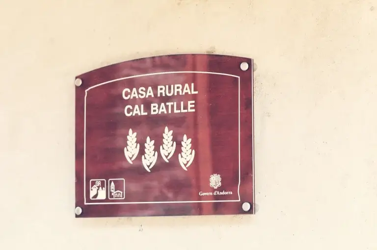 Placa de casa rural Cal Batlle del Govern d'Andorra